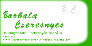 borbala cseresnyes business card